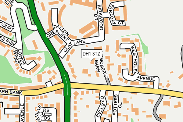 DH1 3TZ map - OS OpenMap – Local (Ordnance Survey)