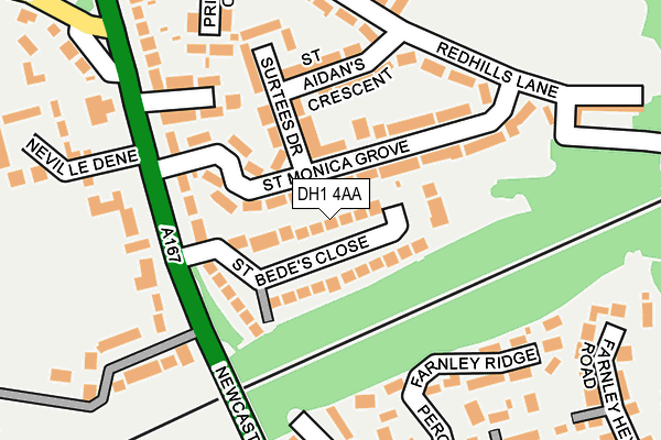 DH1 4AA map - OS OpenMap – Local (Ordnance Survey)