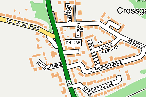 DH1 4AE map - OS OpenMap – Local (Ordnance Survey)