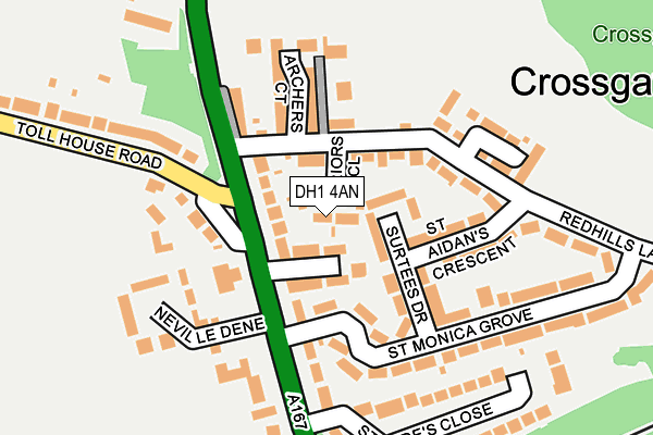 DH1 4AN map - OS OpenMap – Local (Ordnance Survey)