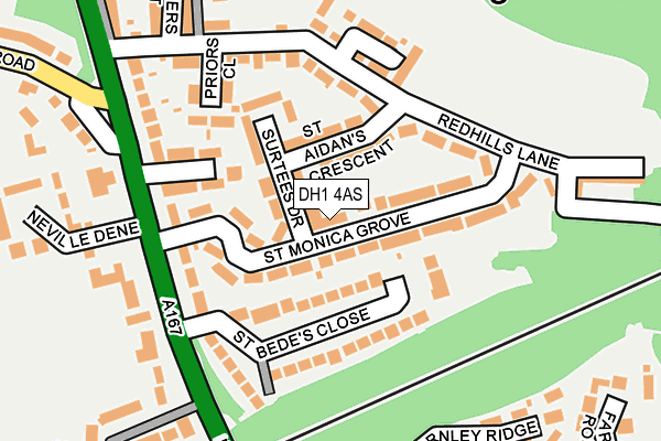 DH1 4AS map - OS OpenMap – Local (Ordnance Survey)