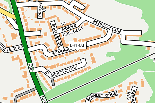 DH1 4AT map - OS OpenMap – Local (Ordnance Survey)