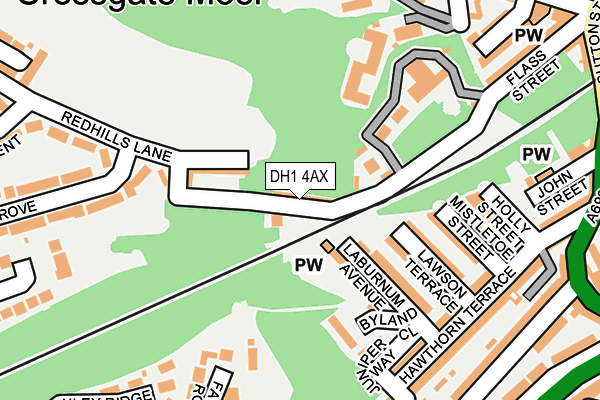DH1 4AX map - OS OpenMap – Local (Ordnance Survey)