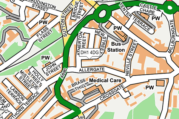 DH1 4DG map - OS OpenMap – Local (Ordnance Survey)