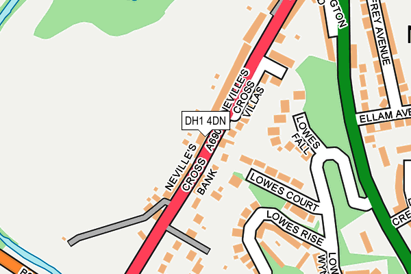 DH1 4DN map - OS OpenMap – Local (Ordnance Survey)