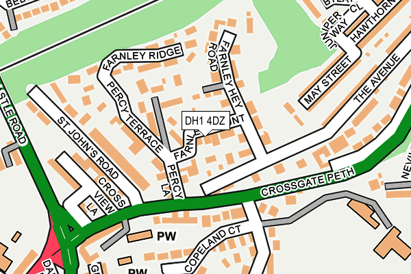 DH1 4DZ map - OS OpenMap – Local (Ordnance Survey)
