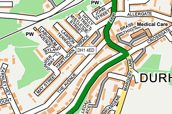 DH1 4ED map - OS OpenMap – Local (Ordnance Survey)