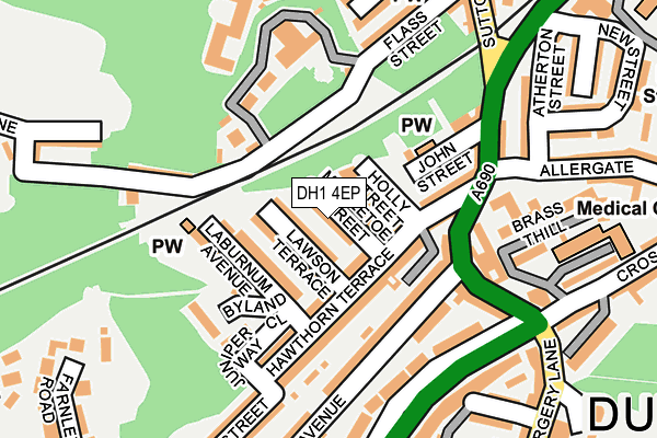 DH1 4EP map - OS OpenMap – Local (Ordnance Survey)