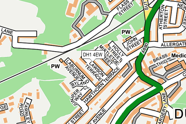 DH1 4EW map - OS OpenMap – Local (Ordnance Survey)