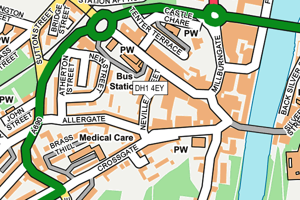 DH1 4EY map - OS OpenMap – Local (Ordnance Survey)