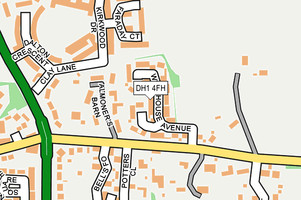 DH1 4FH map - OS OpenMap – Local (Ordnance Survey)