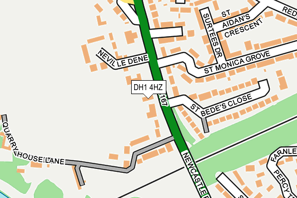DH1 4HZ map - OS OpenMap – Local (Ordnance Survey)