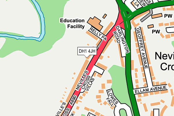DH1 4JH map - OS OpenMap – Local (Ordnance Survey)