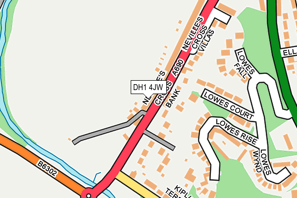DH1 4JW map - OS OpenMap – Local (Ordnance Survey)