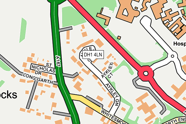 DH1 4LN map - OS OpenMap – Local (Ordnance Survey)