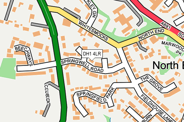 DH1 4LR map - OS OpenMap – Local (Ordnance Survey)