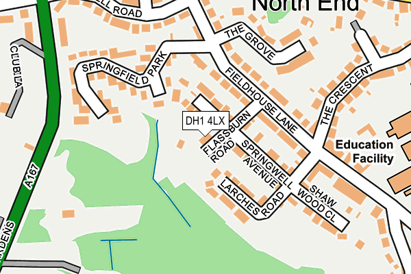 DH1 4LX map - OS OpenMap – Local (Ordnance Survey)