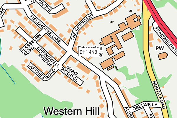 DH1 4NB map - OS OpenMap – Local (Ordnance Survey)