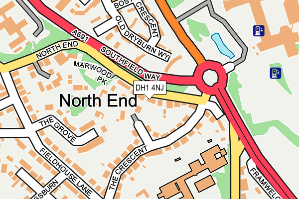 DH1 4NJ map - OS OpenMap – Local (Ordnance Survey)