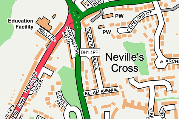Map of NEVILLES CROSS COMMUNITY CIC at local scale