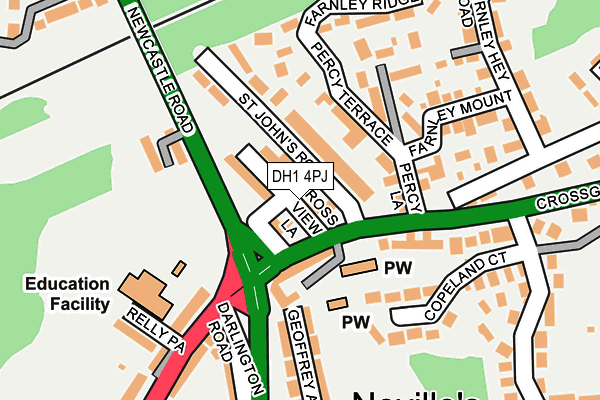 DH1 4PJ map - OS OpenMap – Local (Ordnance Survey)