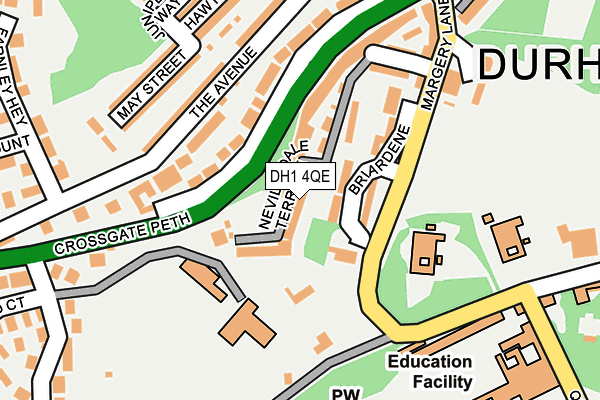 DH1 4QE map - OS OpenMap – Local (Ordnance Survey)