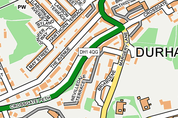 DH1 4QG map - OS OpenMap – Local (Ordnance Survey)
