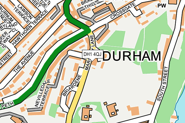 DH1 4QJ map - OS OpenMap – Local (Ordnance Survey)