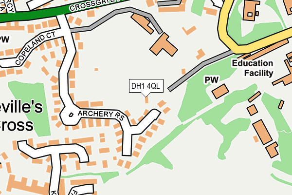 DH1 4QL map - OS OpenMap – Local (Ordnance Survey)