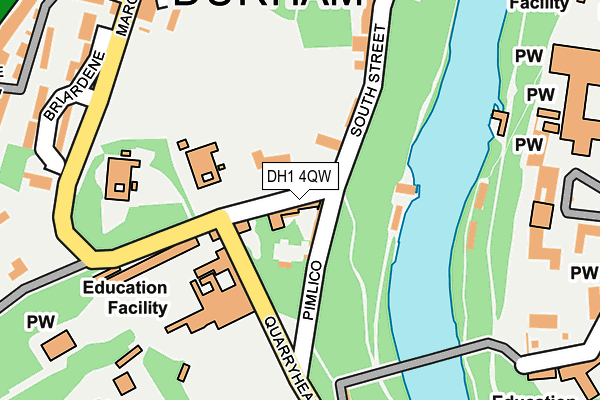 DH1 4QW map - OS OpenMap – Local (Ordnance Survey)