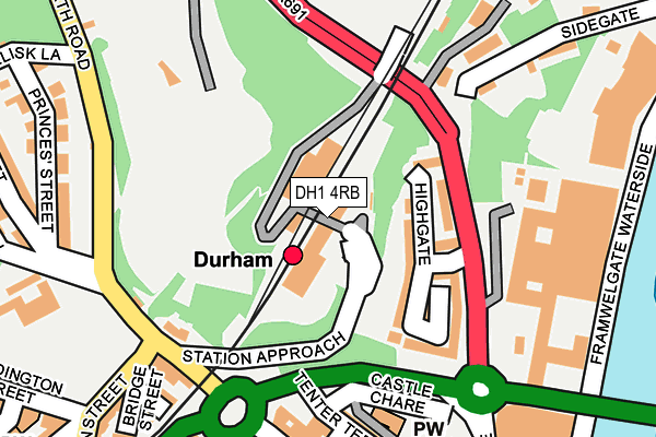 DH1 4RB map - OS OpenMap – Local (Ordnance Survey)