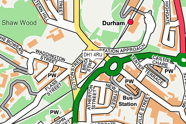 DH1 4RU map - OS OpenMap – Local (Ordnance Survey)