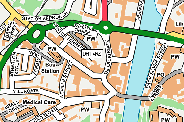 DH1 4RZ map - OS OpenMap – Local (Ordnance Survey)