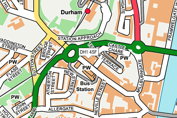 DH1 4SF map - OS OpenMap – Local (Ordnance Survey)