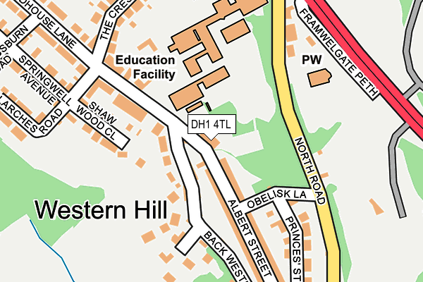 DH1 4TL map - OS OpenMap – Local (Ordnance Survey)
