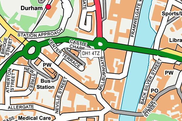 DH1 4TZ map - OS OpenMap – Local (Ordnance Survey)