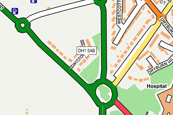 DH1 5AB map - OS OpenMap – Local (Ordnance Survey)