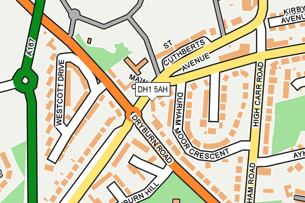 DH1 5AH map - OS OpenMap – Local (Ordnance Survey)