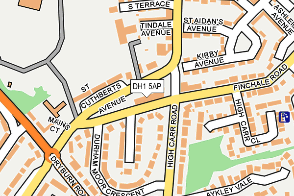 DH1 5AP map - OS OpenMap – Local (Ordnance Survey)
