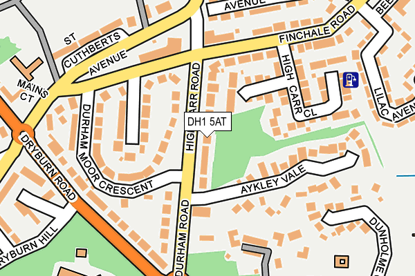 DH1 5AT map - OS OpenMap – Local (Ordnance Survey)