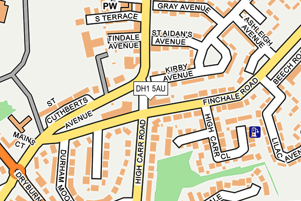 DH1 5AU map - OS OpenMap – Local (Ordnance Survey)