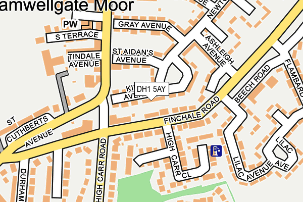 DH1 5AY map - OS OpenMap – Local (Ordnance Survey)