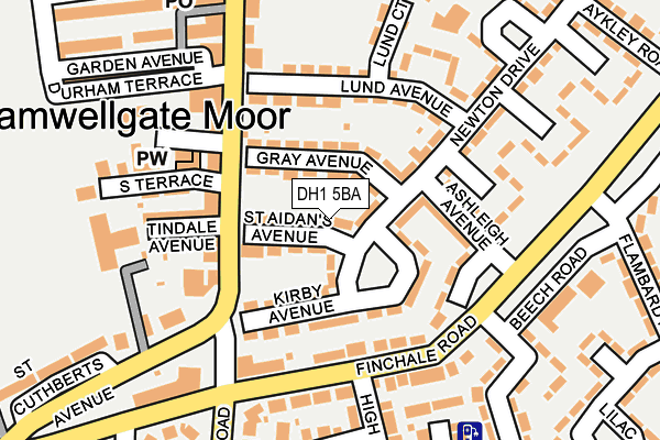 DH1 5BA map - OS OpenMap – Local (Ordnance Survey)