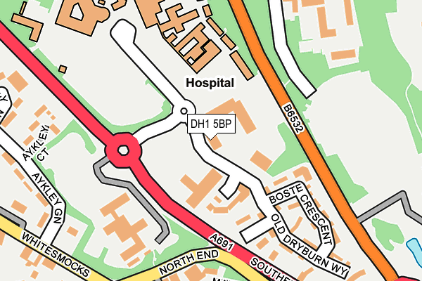 DH1 5BP map - OS OpenMap – Local (Ordnance Survey)