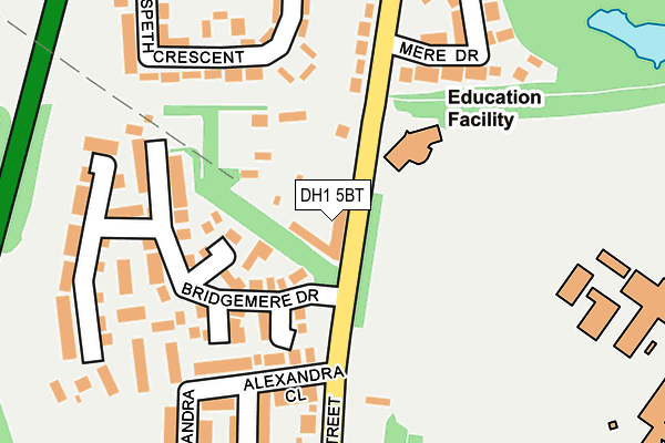 DH1 5BT map - OS OpenMap – Local (Ordnance Survey)