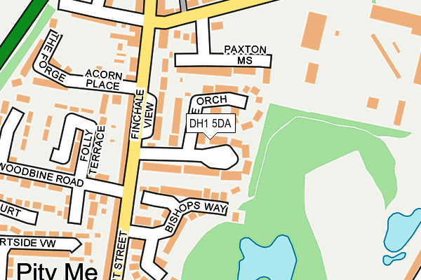 DH1 5DA map - OS OpenMap – Local (Ordnance Survey)