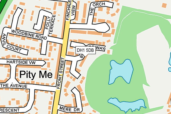 DH1 5DB map - OS OpenMap – Local (Ordnance Survey)