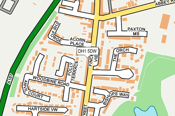 DH1 5DW map - OS OpenMap – Local (Ordnance Survey)