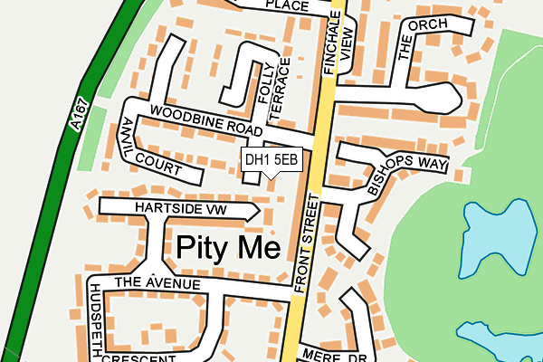 DH1 5EB map - OS OpenMap – Local (Ordnance Survey)