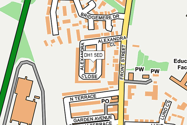 DH1 5ED map - OS OpenMap – Local (Ordnance Survey)